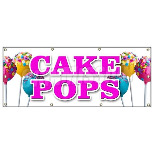 CAKE POPS BANNER SIGN on a stick gifts holiday homemade snack fresh